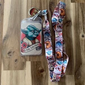 Loungefly Star Wars Yoda lanyard card ID holder new without tags
